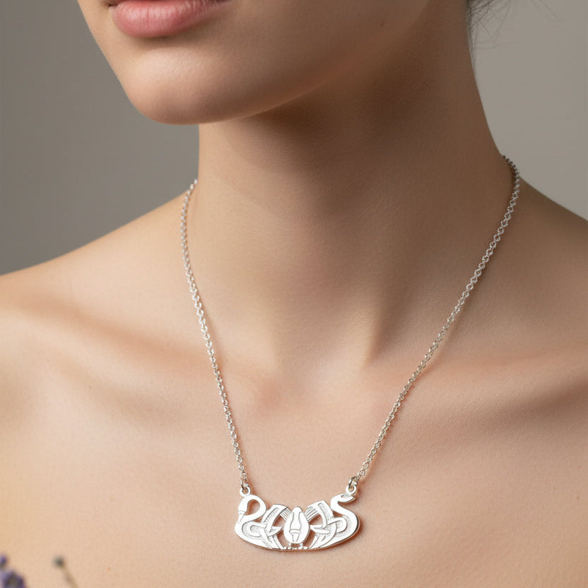 Three Nornes Necklace, Celtic Necklace, Swan Jewelry, Scotland Jewelry, Nature Jewelry, Nordic Jewelry, Pagan Jewelry, Viking Necklace