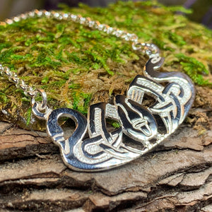 Three Nornes Necklace, Celtic Necklace, Swan Jewelry, Scotland Jewelry, Nature Jewelry, Nordic Jewelry, Pagan Jewelry, Viking Necklace