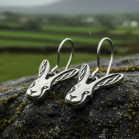Rabbit Earrings, Nature Jewelry, Animal Jewelry, Hare Jewelry, Rabbit Dangle Earrings, Anniversary, Wife Gift, Friendship Gift, Runner Gift