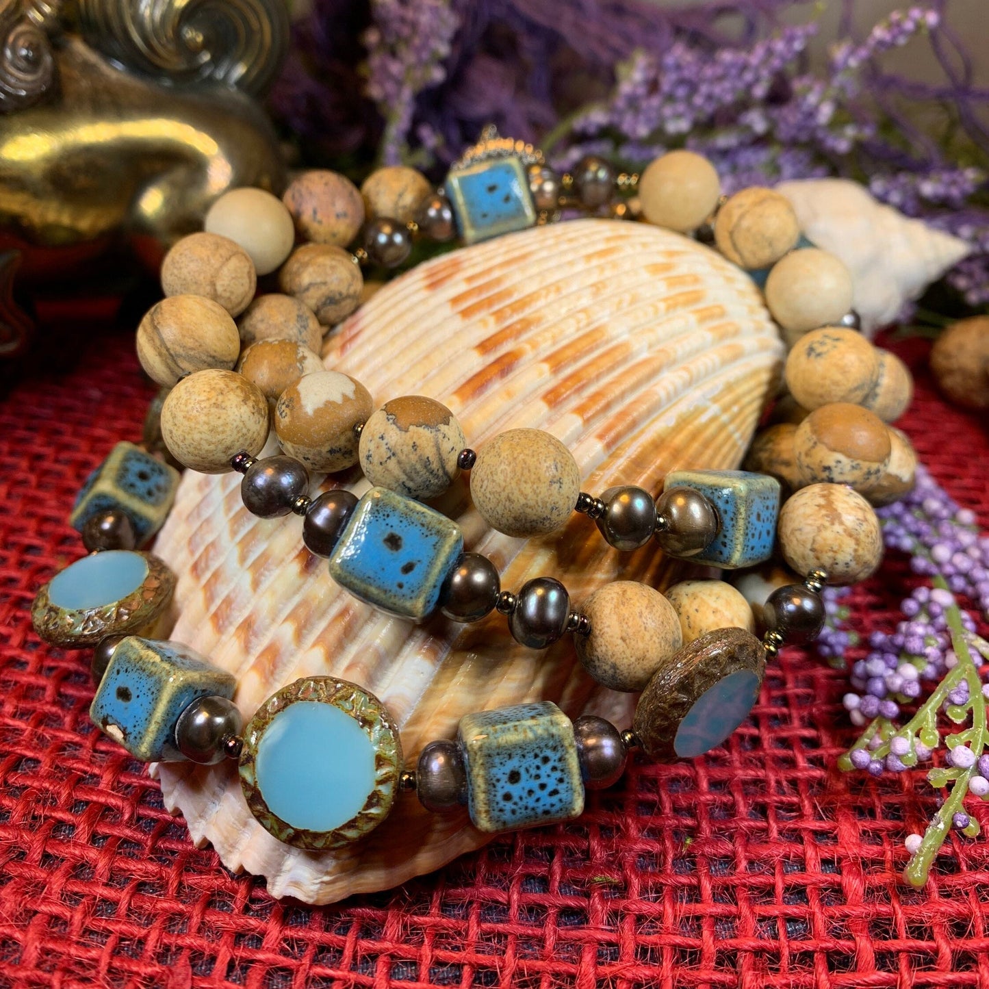 Wild Atlantic Way Necklace, Gemstone Jewelry, Boho Statement Necklace, Teacher Gift, Sister Gift, Girlfriend Gift, Mom Gift, Wife Gift