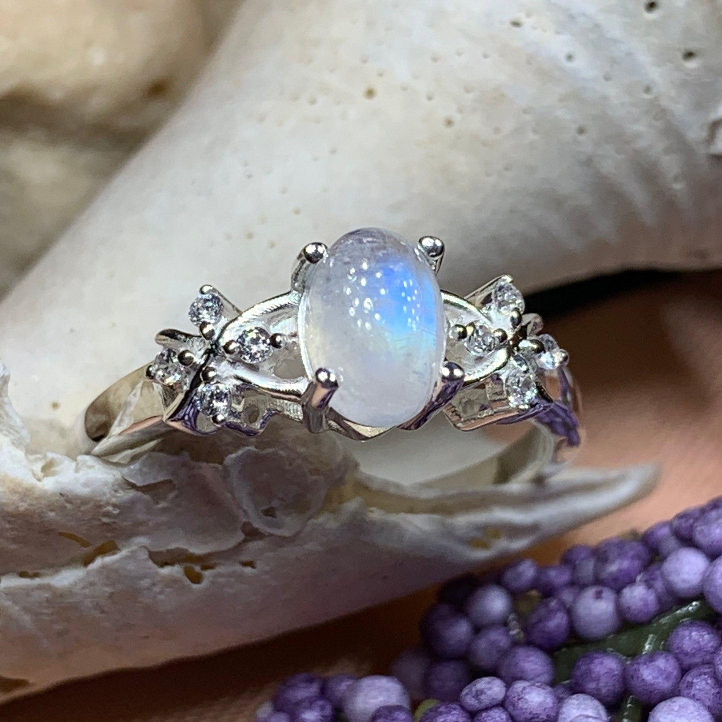 Moonstone Ring, Promise Ring, Engagement Ring, Commitment Ring, Anniversary Gift, Boho Statement Ring, Cocktail Ring, Wife Gift, Mom Gift