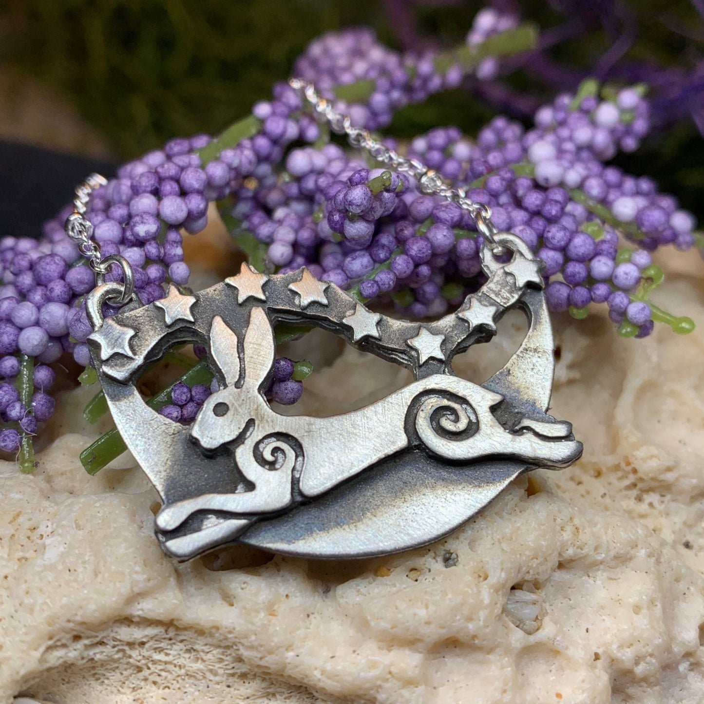 Celtic Rabbit Necklace, Nature Jewelry, Hare Jewelry, Hare Pendant, Animal Jewelry, New Beginnings, Inspirational Gift, Wife Gift, Mom Gift