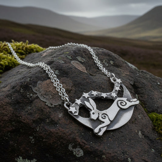 Celtic Rabbit Necklace, Nature Jewelry, Hare Jewelry, Hare Pendant, Animal Jewelry, New Beginnings, Inspirational Gift, Wife Gift, Mom Gift
