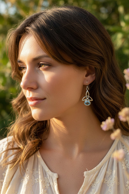 Jayden Celtic Trinity Knot Earrings — view 3