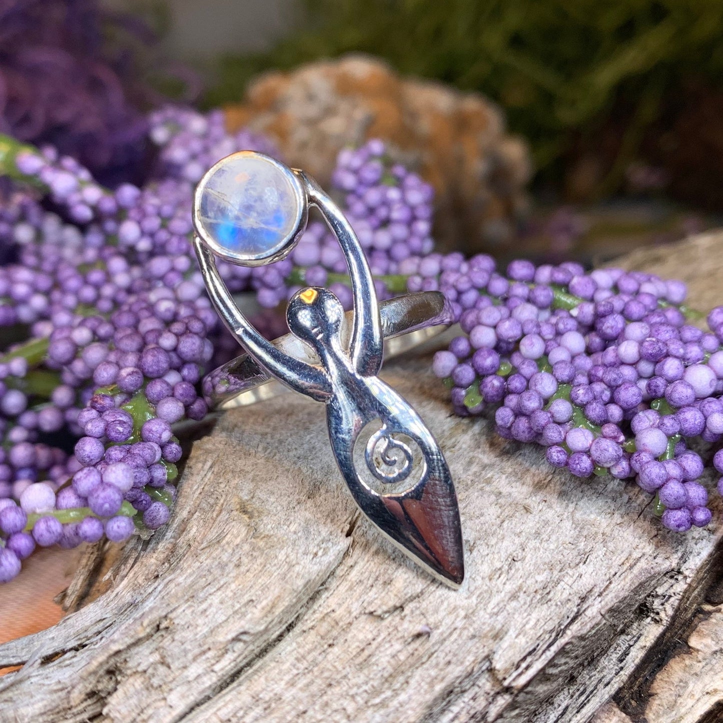 Celtic Goddess Ring, Celtic Jewelry, Irish Jewelry, Celtic Spiral Jewelry, Irish Ring, Irish Gift, Anniversary Gift, Wiccan Ring, Danu Ring