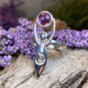 Celtic Goddess Ring, Celtic Jewelry, Irish Jewelry, Celtic Spiral Jewelry, Irish Ring, Irish Gift, Anniversary Gift, Wiccan Ring, Danu Ring