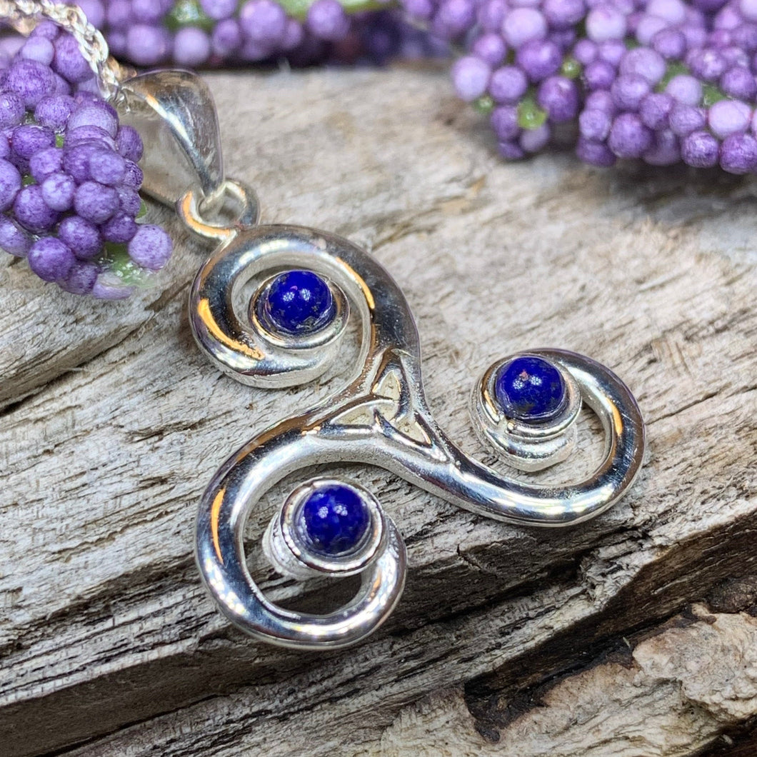 Celtic Spiral Necklace, Celtic Necklace, Irish Jewelry, Triple Spiral Jewelry, Pagan Jewelry, Druid Necklace, Wiccan Jewelry, Scotland Gift