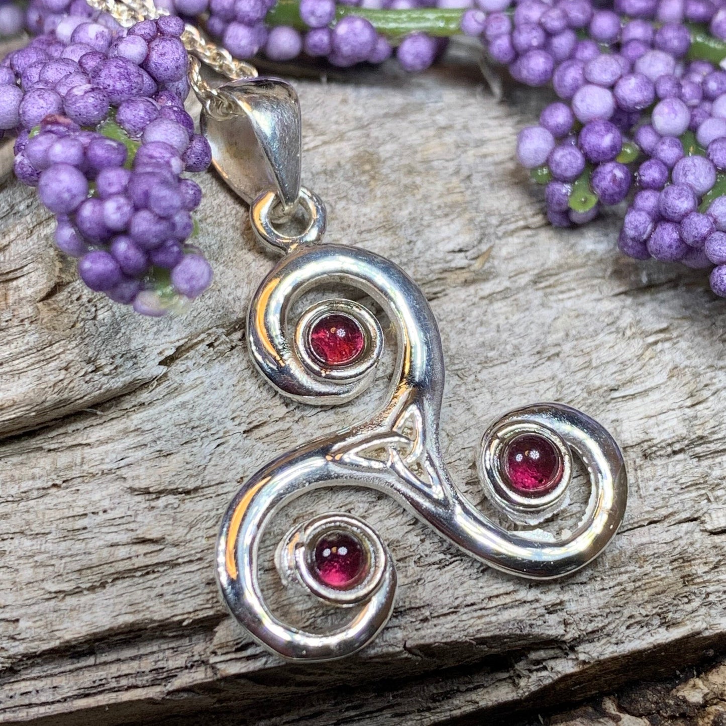 Celtic Spiral Necklace, Celtic Necklace, Irish Jewelry, Triple Spiral Jewelry, Pagan Jewelry, Druid Necklace, Wiccan Jewelry, Scotland Gift
