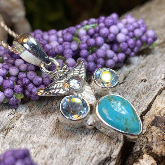 Owl Necklace, Turquoise Jewelry, Bird Pendant, Nature Jewelry, Forest Jewelry, Pagan Jewelry, Owl Lover Gift, Graduation Gift, Mom Gift