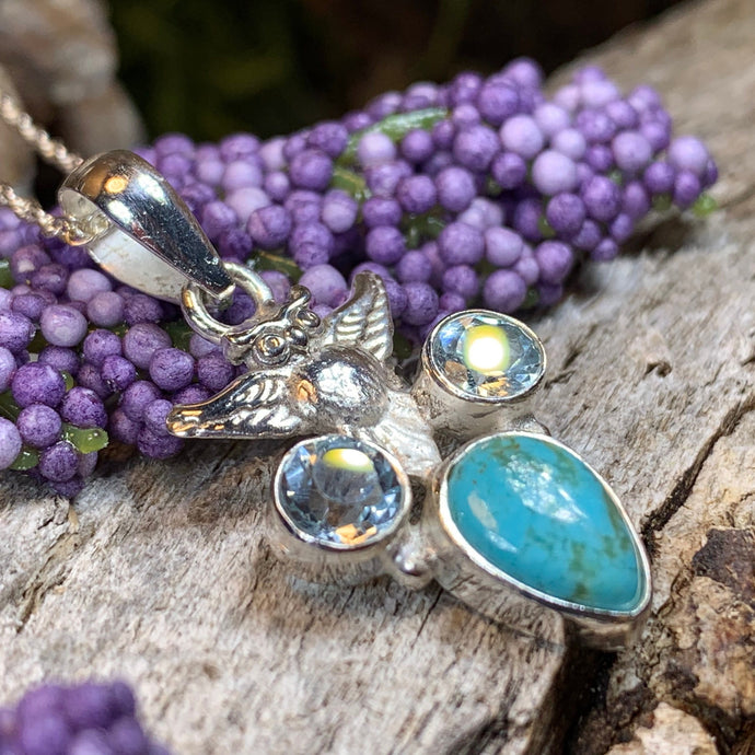 Owl Necklace, Turquoise Jewelry, Bird Pendant, Nature Jewelry, Forest Jewelry, Pagan Jewelry, Owl Lover Gift, Graduation Gift, Mom Gift