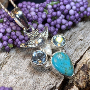 Owl Necklace, Turquoise Jewelry, Bird Pendant, Nature Jewelry, Forest Jewelry, Pagan Jewelry, Owl Lover Gift, Graduation Gift, Mom Gift