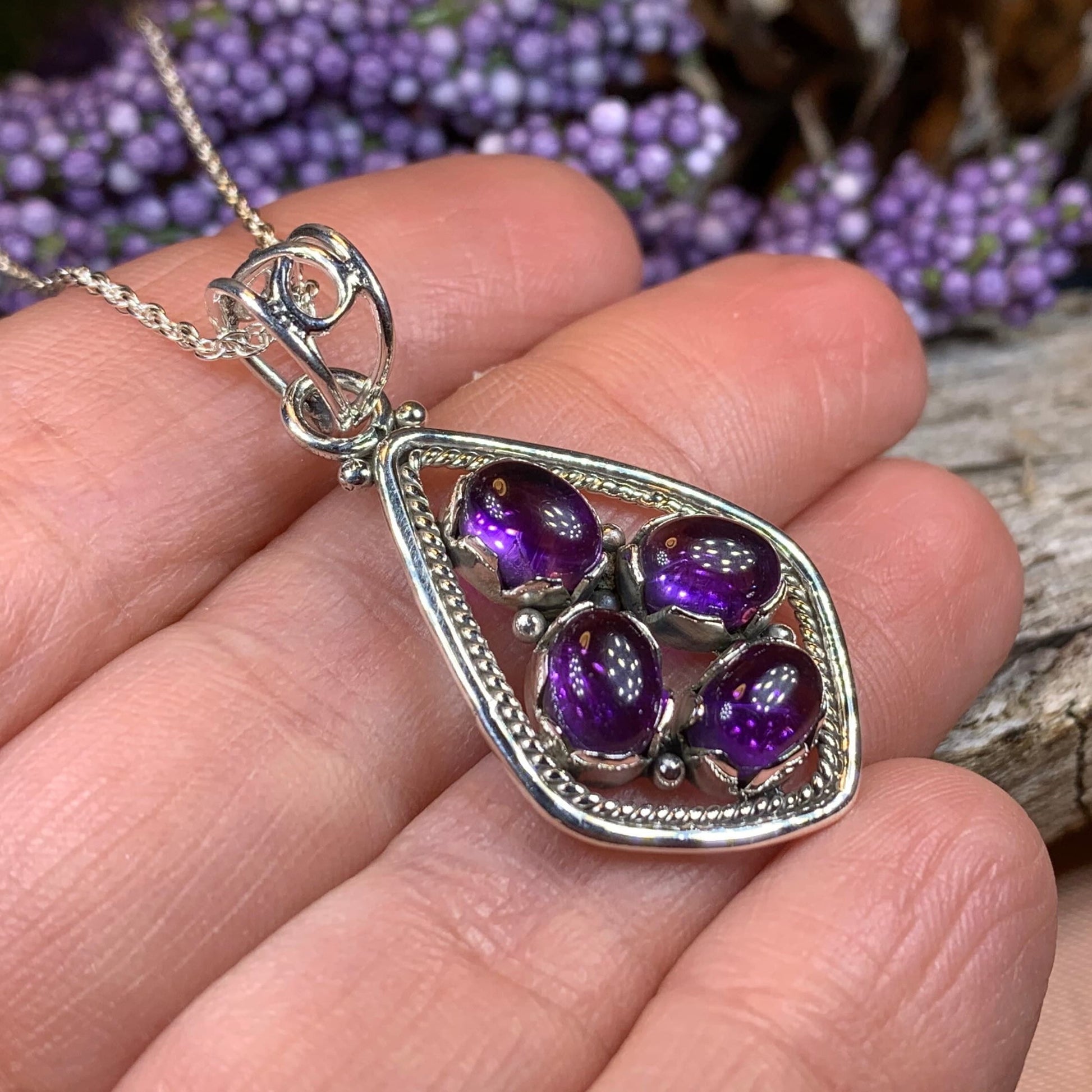Celtic Magic Necklace, Amethyst Pendant, Gemstone Jewelry, Celtic Jewelry, Anniversary Gift, Wiccan Jewelry, Pagan Necklace, Girlfriend Gift