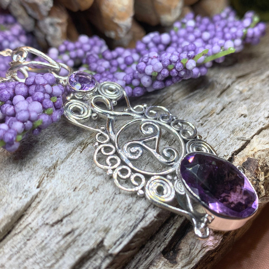Celtic Spiral Necklace, Celtic Necklace, Irish Jewelry, Triple Spiral Jewelry, Pagan Jewelry, Druid Necklace, Wiccan Jewelry, Scotland Gift