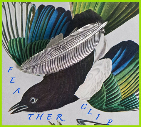 Load image into Gallery viewer, Feather Hair Clip, Celtic Barrette, Bird Jewelry, Pagan Jewelry, Friendship Gift, Wiccan Jewelry, Pewter barrette, Nature Barrette, Mom Gift
