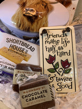 Load image into Gallery viewer, Best Friend Gift, Scottish Gift Box, Scotland Thistle Gift, Thinking of You Gift, Easter Gift, Friendship Gift, Get Well, Scotland Fudge Tin

