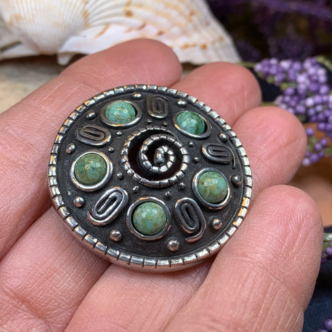 Load image into Gallery viewer, Celtic Knot Brooch, Irish Pin, Scottish Pin, Pewter Celtic Brooch, Celtic Spiral Pin, Pagan Brooch, Scotland Gift, Mom Gift, Wife Gift
