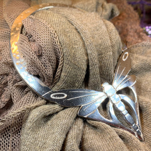 Dragonfly Scarf Ring, Scotland Jewelry, Insect Jewelry, Nature Jewelry, Celtic Jewelry, Mom Gift, Wife Gift, Sister Gift, Friendship Gift