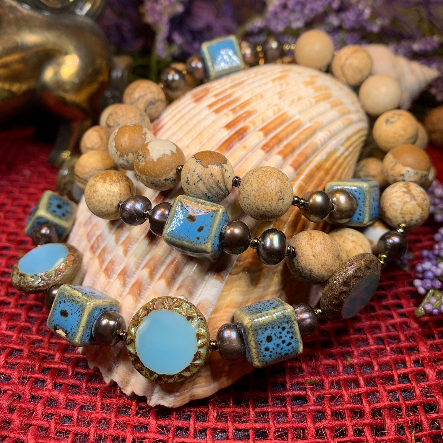 Wild Atlantic Way Necklace, Gemstone Jewelry, Boho Statement Necklace, Teacher Gift, Sister Gift, Girlfriend Gift, Mom Gift, Wife Gift