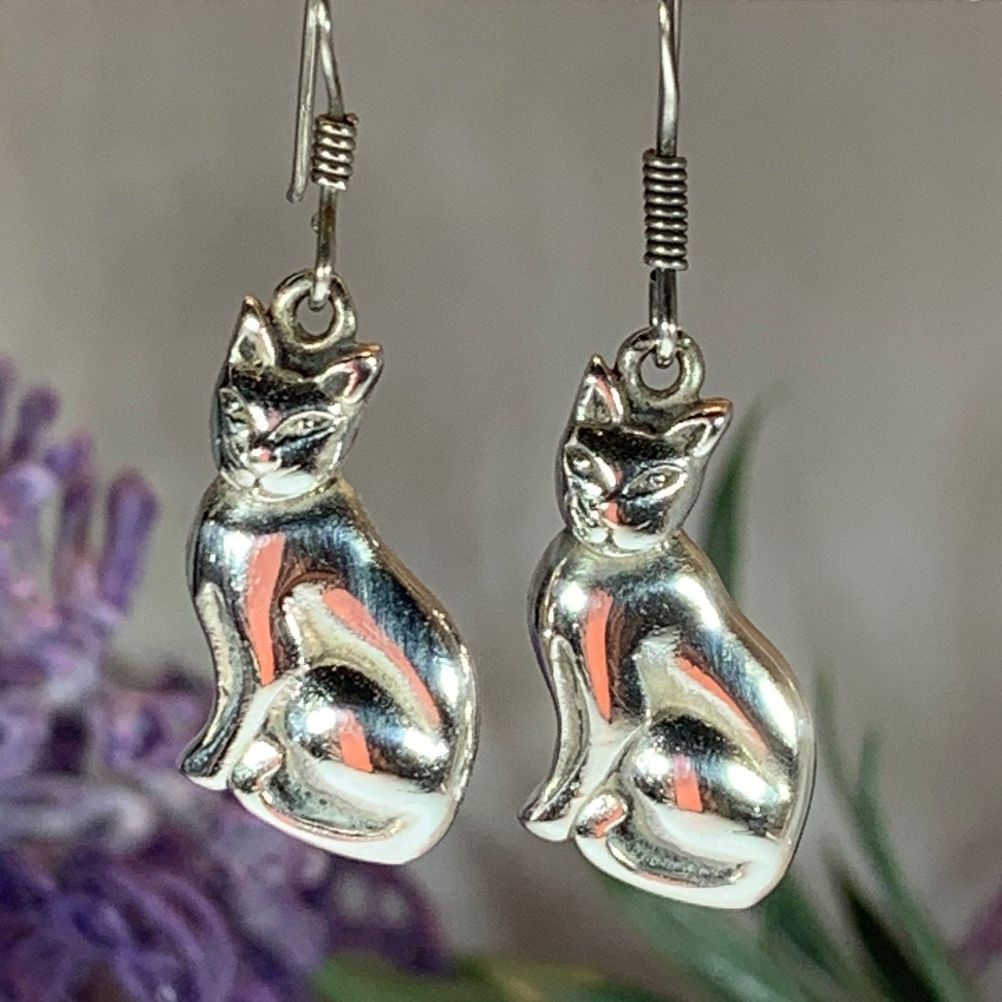 Cat Earrings, Animal Earrings, Cat Lover, Cat Mom, Animal Jewelry, Nature Jewelry, Feline, Kitty, Gift for Her, Animal Earrings