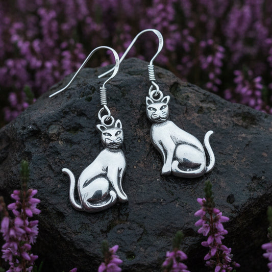 Cat Earrings, Animal Earrings, Cat Lover, Cat Mom, Animal Jewelry, Nature Jewelry, Feline, Kitty, Gift for Her, Animal Earrings