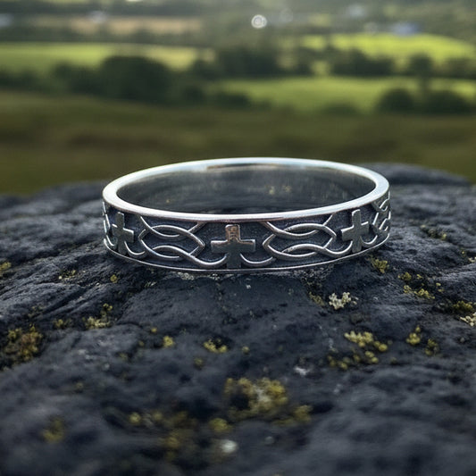 Celtic Cross Ring, Celtic Ring, Promise Ring, Silver Boho Ring, Irish Ring, Irish Dance Gift, Anniversary Gift, Ireland Ring, Wedding Band