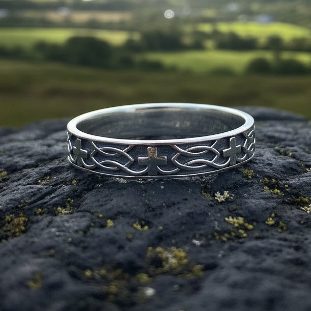Celtic Cross Ring, Celtic Ring, Promise Ring, Silver Boho Ring, Irish Ring, Irish Dance Gift, Anniversary Gift, Ireland Ring, Wedding Band