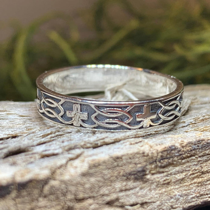 Celtic Cross Ring, Celtic Ring, Promise Ring, Silver Boho Ring, Irish Ring, Irish Dance Gift, Anniversary Gift, Ireland Ring, Wedding Band