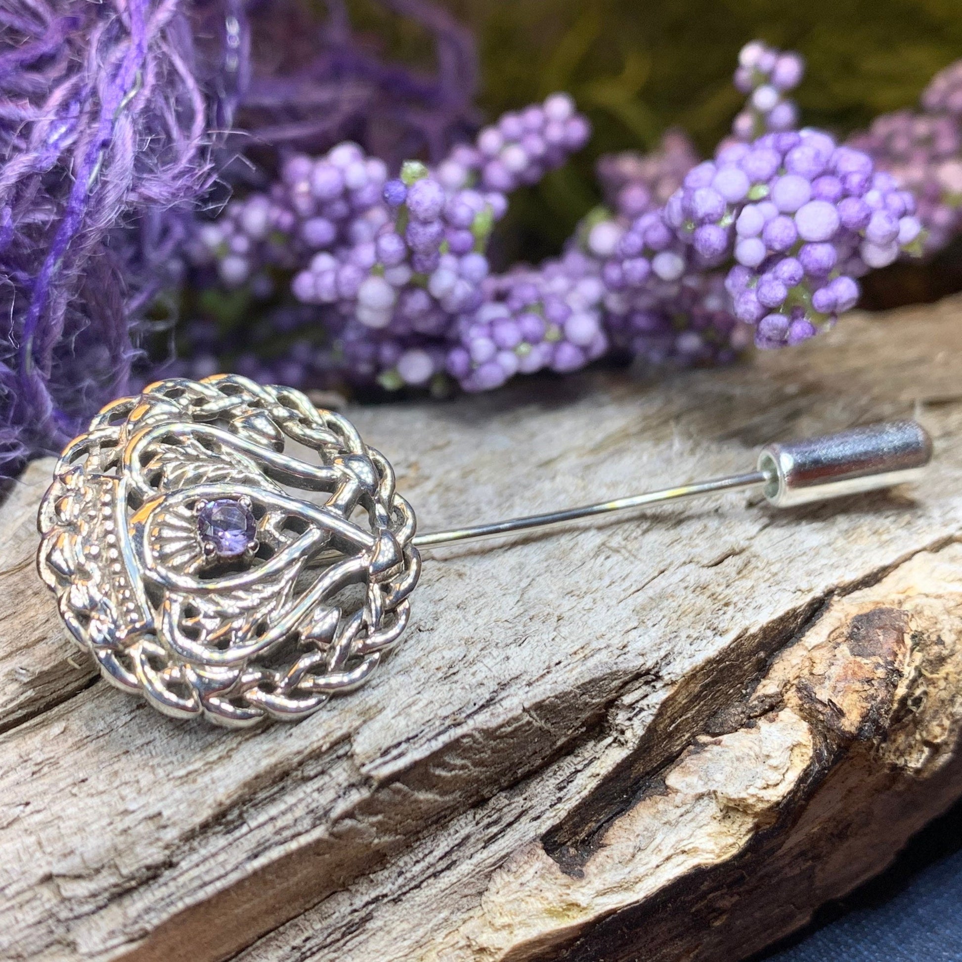 Luckenbooth Pin, Scotland Jewelry, Celtic Brooch, Bride Pin, Outlander Jewelry, Groom Gift, Girlfriend Gift, Wedding Jewelry, Tie Tac Pin
