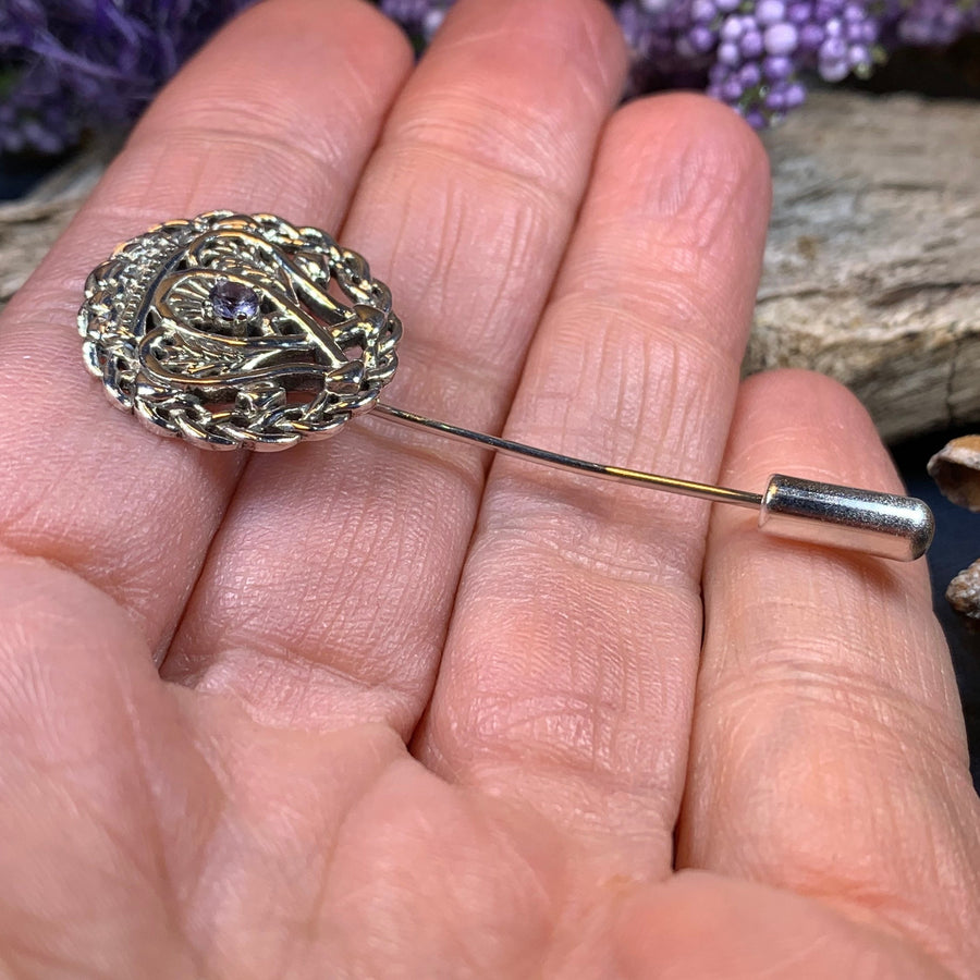Luckenbooth Pin, Scotland Jewelry, Celtic Brooch, Bride Pin, Outlander Jewelry, Groom Gift, Girlfriend Gift, Wedding Jewelry, Tie Tac Pin