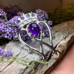 Luckenbooth Brooch, Scotland Jewelry, Celtic Jewelry, Anniversary Gift, Bride Gift, Heart Jewelry, Wife Gift, Bridal Jewelry, Mom Gift