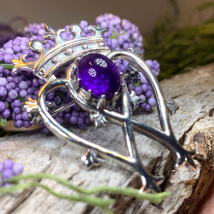 Luckenbooth Brooch, Scotland Jewelry, Celtic Jewelry, Anniversary Gift, Bride Gift, Heart Jewelry, Wife Gift, Bridal Jewelry, Mom Gift