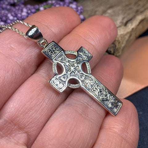 Load image into Gallery viewer, Celtic Cross Necklace, Celtic Jewelry, Irish Jewelry, Anniversary Gift, Communion Gift, Baptism Gift, Religious Jewelry, Scotland Cross
