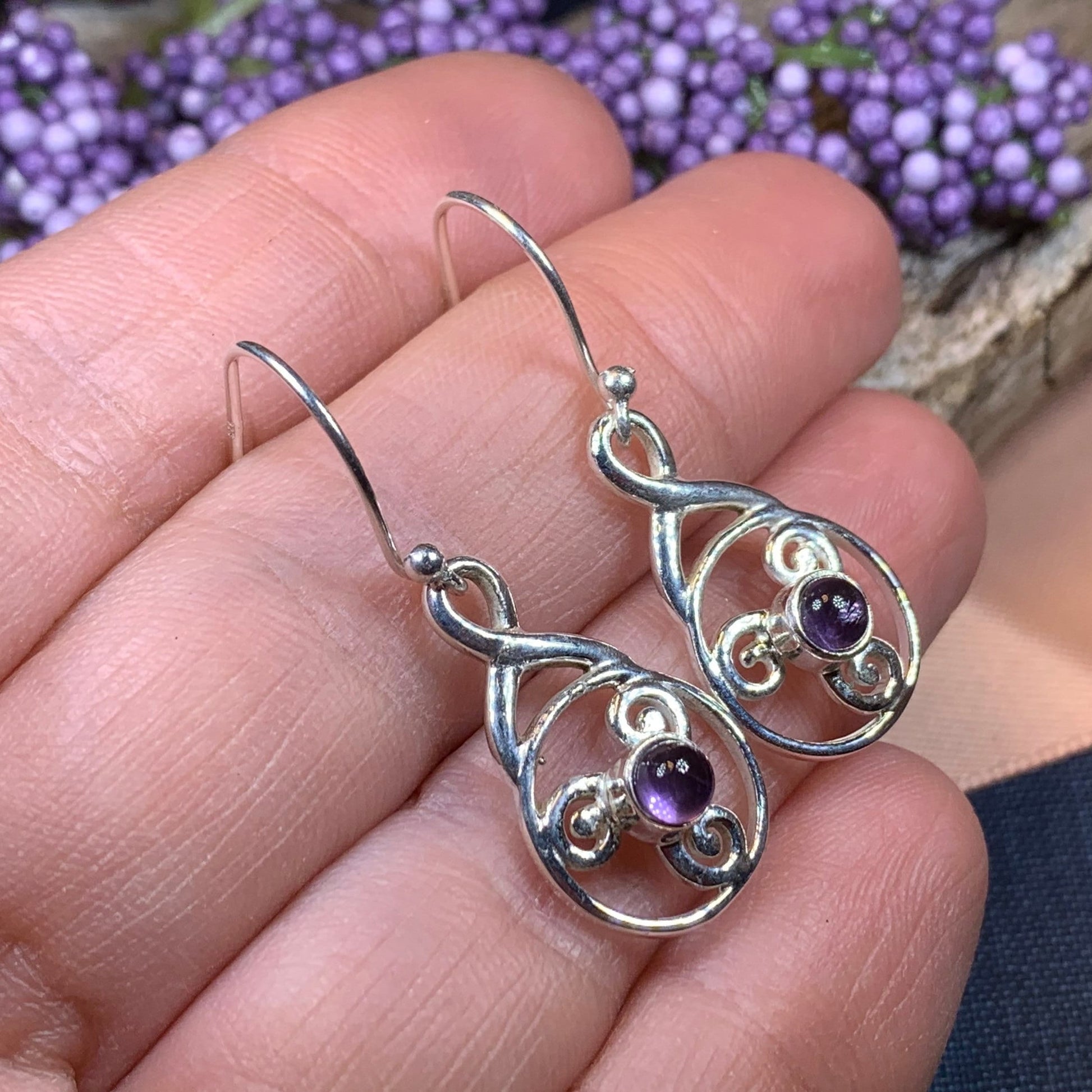 Celtic Spiral Earrings, Celtic Jewelry, Silver Triskele Earrings, Norse Jewelry, Irish Jewelry, Scotland Jewelry, Gift for Her, Mom Gift