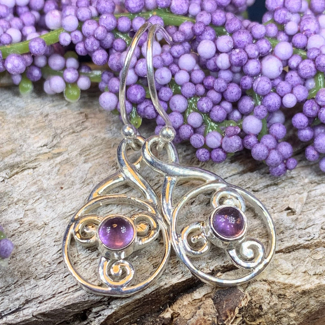 Celtic Spiral Earrings, Celtic Jewelry, Silver Triskele Earrings, Norse Jewelry, Irish Jewelry, Scotland Jewelry, Gift for Her, Mom Gift