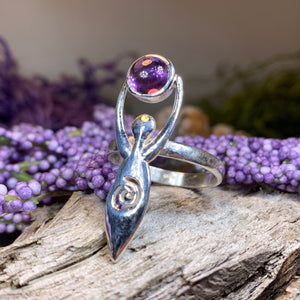 Celtic Goddess Ring, Celtic Jewelry, Irish Jewelry, Celtic Spiral Jewelry, Irish Ring, Irish Gift, Anniversary Gift, Wiccan Ring, Danu Ring