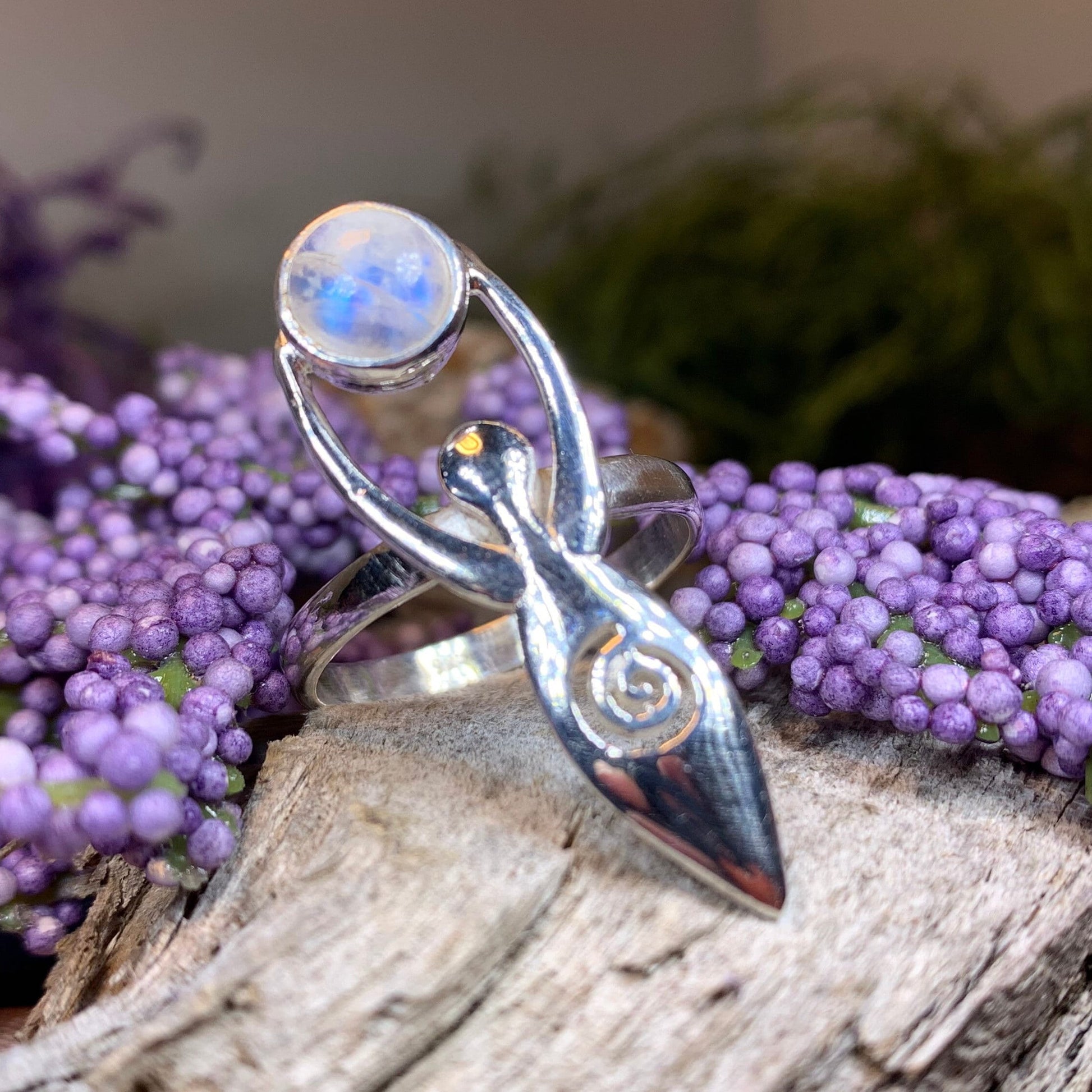 Celtic Goddess Ring, Celtic Jewelry, Irish Jewelry, Celtic Spiral Jewelry, Irish Ring, Irish Gift, Anniversary Gift, Wiccan Ring, Danu Ring