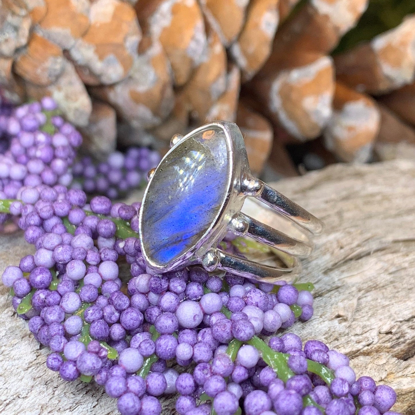 Celtic Magic Ring, Labradorite Jewelry, Boho Statement Ring, Celestial Jewelry, Celtic Jewelry, Anniversary Gift, Wiccan Jewelry, Wife Gift