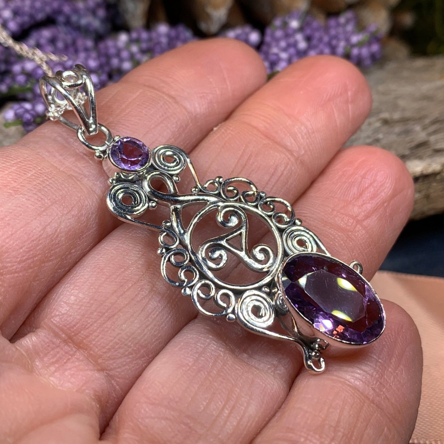 Celtic Spiral Necklace, Celtic Necklace, Irish Jewelry, Triple Spiral Jewelry, Pagan Jewelry, Druid Necklace, Wiccan Jewelry, Scotland Gift