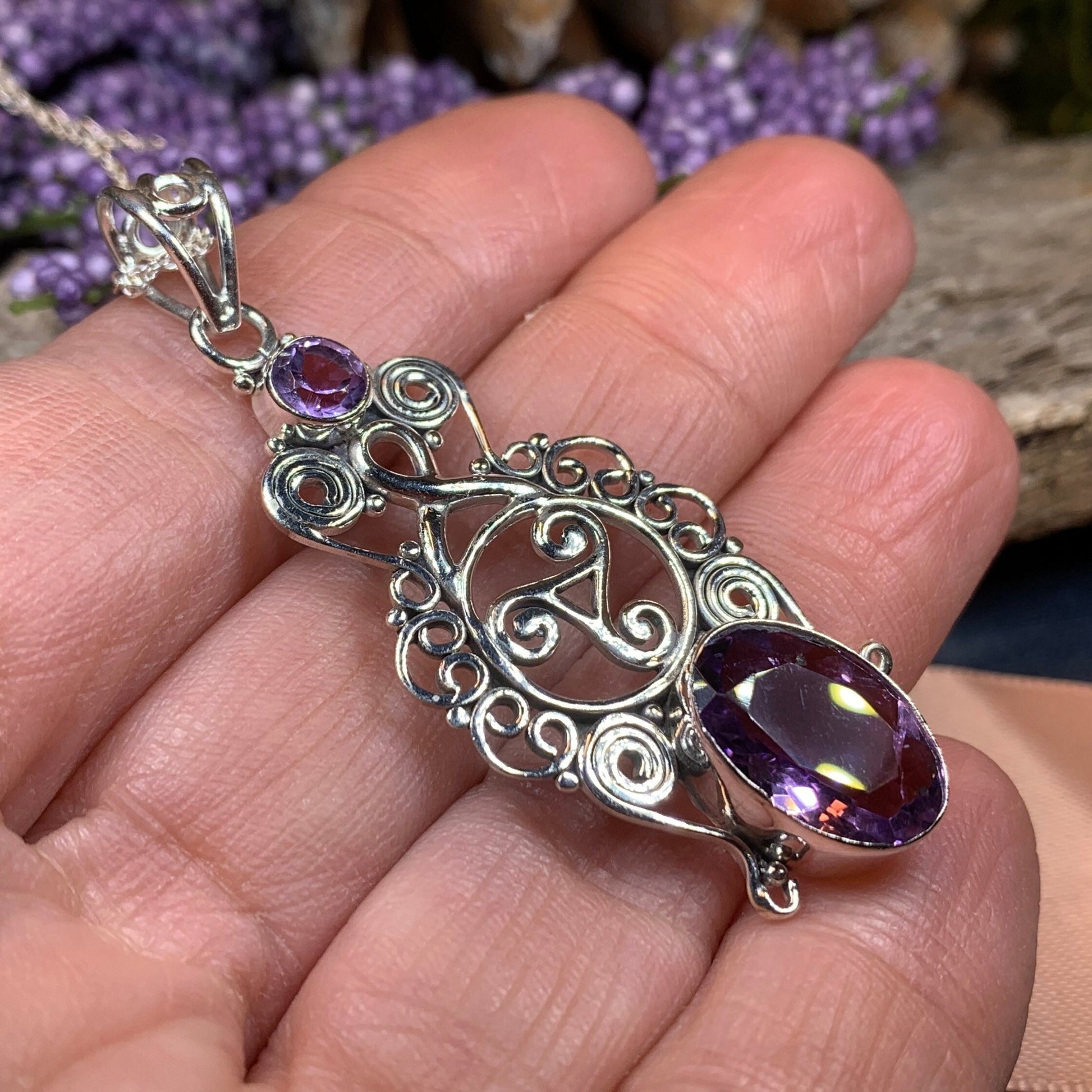 Celtic Spiral Necklace, Celtic Necklace, Irish Jewelry, Triple Spiral Jewelry, Pagan Jewelry, Druid Necklace, Wiccan Jewelry, Scotland Gift