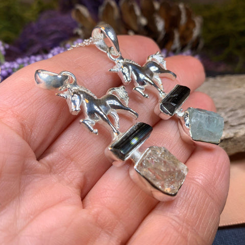 Load image into Gallery viewer, Unicorn Necklace, Celtic Jewelry, Scotland Jewelry, Mythical Creature, Fantasy Jewelry, Mom Gift, Sister Gift, Friend Gift, Scotland Gift
