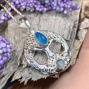 Tree of Life Necklace, Celtic Necklace, Irish Jewelry, Norse Jewelry, Anniversary Gift, Moonstone Jewelry, Yoga Jewelry, Mom Gift, Wife Gift