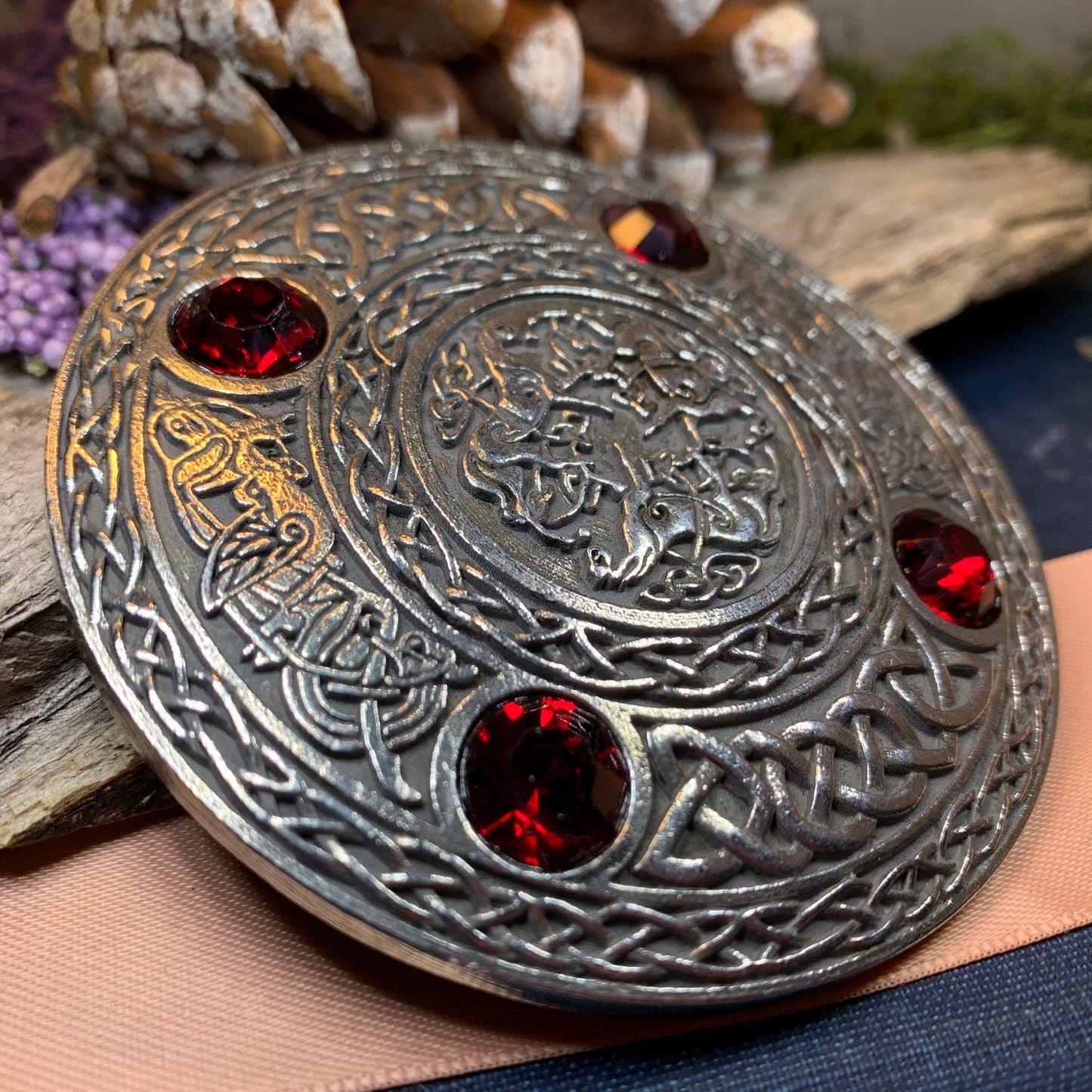 Celtic Horse Brooch, Celtic Knot Jewelry, Irish Jewelry, Scotland Jewelry, Anniversary Gift, Tartan Pin, Viking Jewelry, Norse Brooch