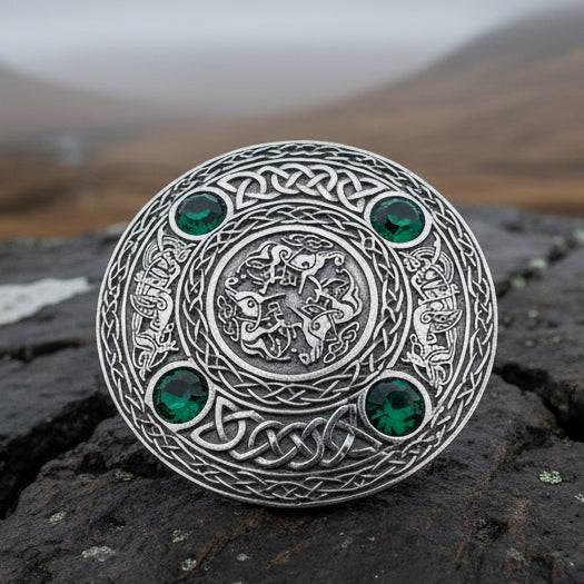 Celtic Horse Brooch, Celtic Knot Jewelry, Irish Jewelry, Scotland Jewelry, Anniversary Gift, Tartan Pin, Viking Jewelry, Norse Brooch