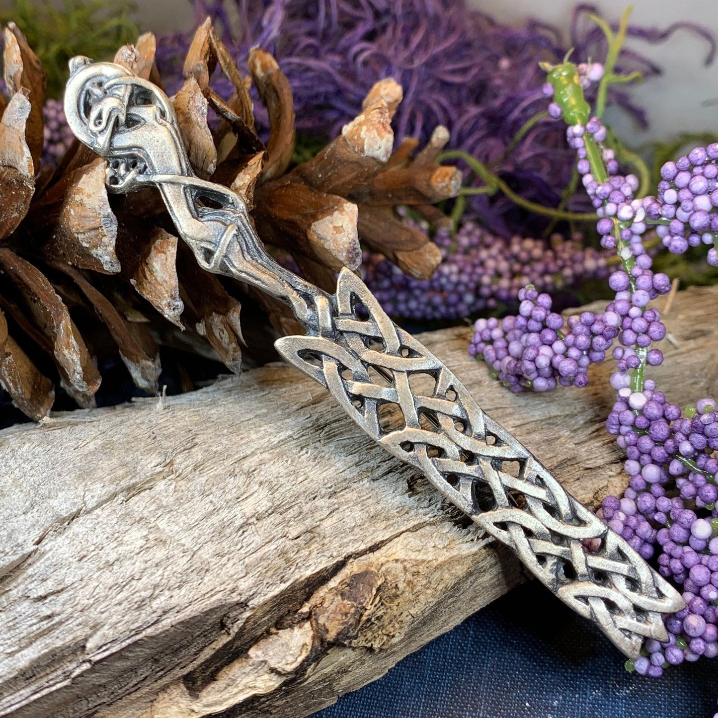 Celtic Wolf Kilt Pin, Scottish Jewelry, Irish Kilt Pin, Tartan Pin, Cape Pin, Bagpiper Gift, Scotland Pin, Celtic Shawl Pin, Viking Jewelry