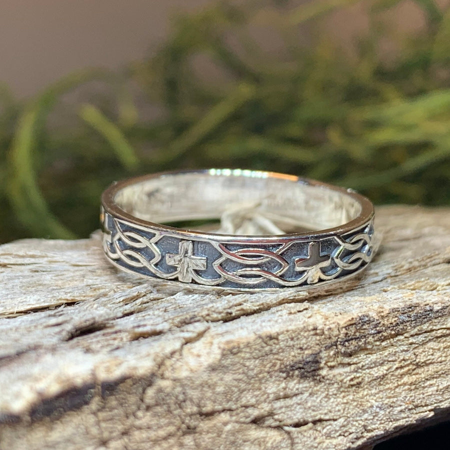 Celtic Cross Ring, Celtic Ring, Promise Ring, Silver Boho Ring, Irish Ring, Irish Dance Gift, Anniversary Gift, Ireland Ring, Wedding Band