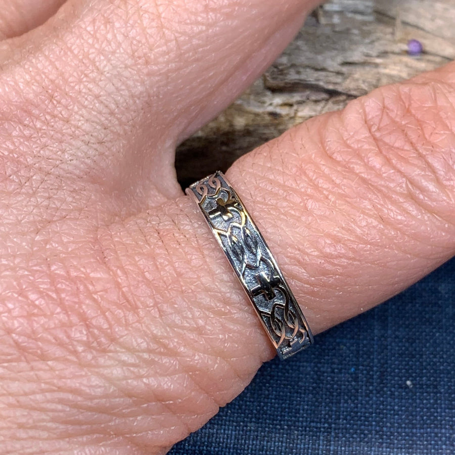 Celtic Cross Ring, Celtic Ring, Promise Ring, Silver Boho Ring, Irish Ring, Irish Dance Gift, Anniversary Gift, Ireland Ring, Wedding Band