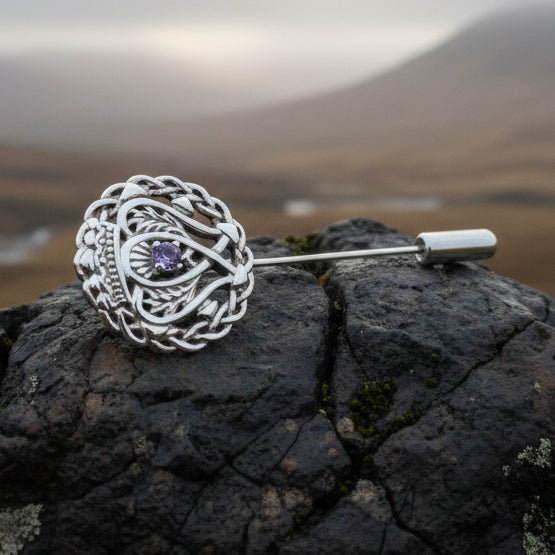 Luckenbooth Pin, Scotland Jewelry, Celtic Brooch, Bride Pin, Outlander Jewelry, Groom Gift, Girlfriend Gift, Wedding Jewelry, Tie Tac Pin