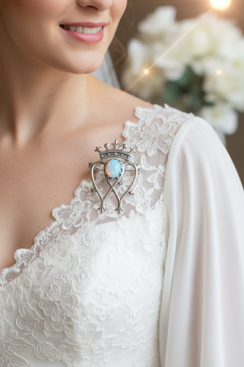 Luckenbooth Brooch, Scotland Jewelry, Celtic Jewelry, Anniversary Gift, Bride Gift, Heart Jewelry, Wife Gift, Bridal Jewelry, Mom Gift