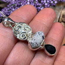 Load image into Gallery viewer, Celtic Spiral Necklace, Celtic Necklace, Irish Jewelry, Triple Spiral Jewelry, Pagan Jewelry, Druid Necklace, Wiccan Jewelry, Scotland Gift
