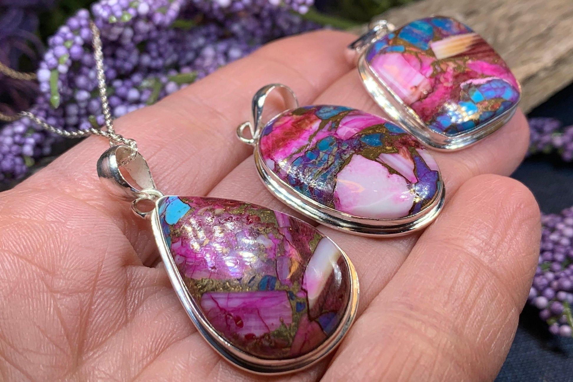 Pink Sunset Copper Turquoise Necklace, Celtic Jewelry, Purple Amethyst Jewelry, Purple Jewelry, Boho Necklace, Wife Gift, Mom Gift